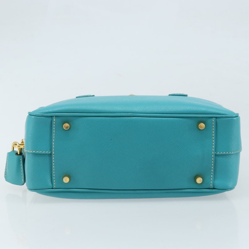 【日本直送】PRADA 手提包 Safiano 皮革 金色 祖母綠 正品 171445V-4