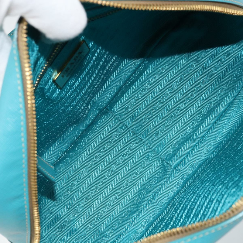 【日本直送】PRADA 手提包 Safiano 皮革 金色 祖母綠 正品 171445V-8