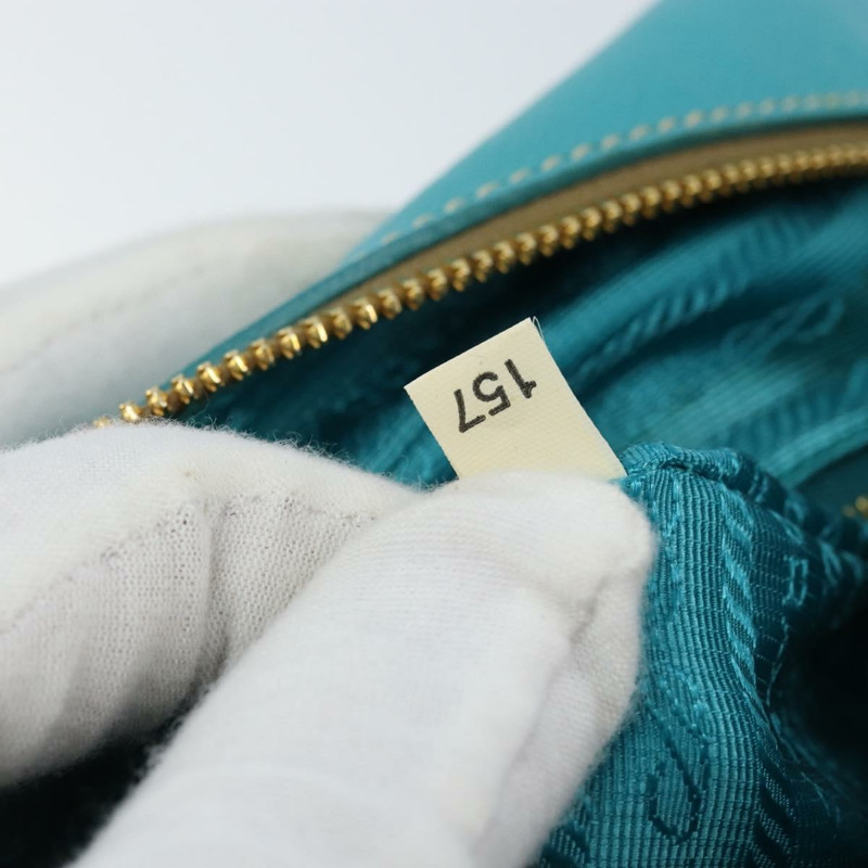 【日本直送】PRADA 手提包 Safiano 皮革 金色 祖母綠 正品 171445V-9