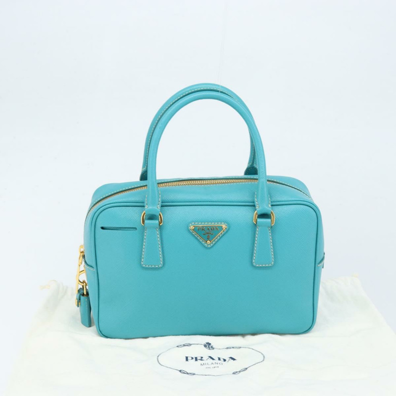 【日本直送】PRADA 手提包 Safiano 皮革 金色 祖母綠 正品 171445V-11