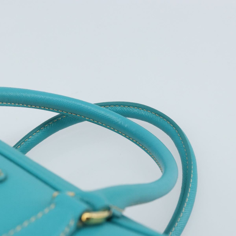 【日本直送】PRADA 手提包 Safiano 皮革 金色 祖母綠 正品 171445V-13