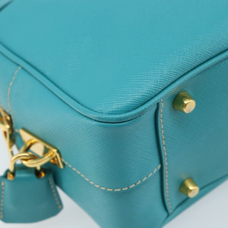 【日本直送】PRADA 手提包 Safiano 皮革 金色 祖母綠 正品 171445V-14