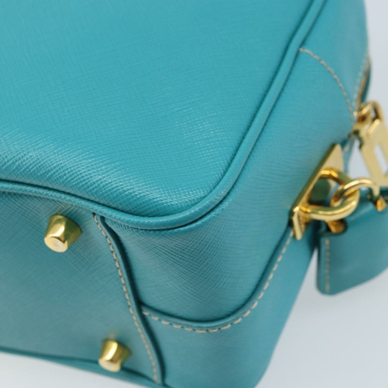 【日本直送】PRADA 手提包 Safiano 皮革 金色 祖母綠 正品 171445V-15