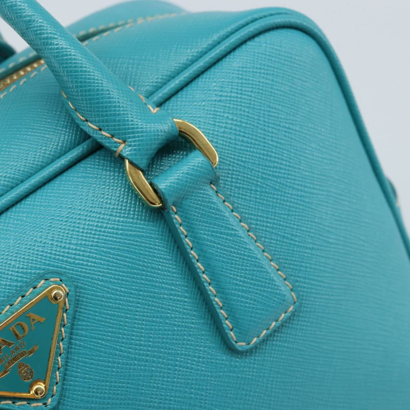 【日本直送】PRADA 手提包 Safiano 皮革 金色 祖母綠 正品 171445V-17