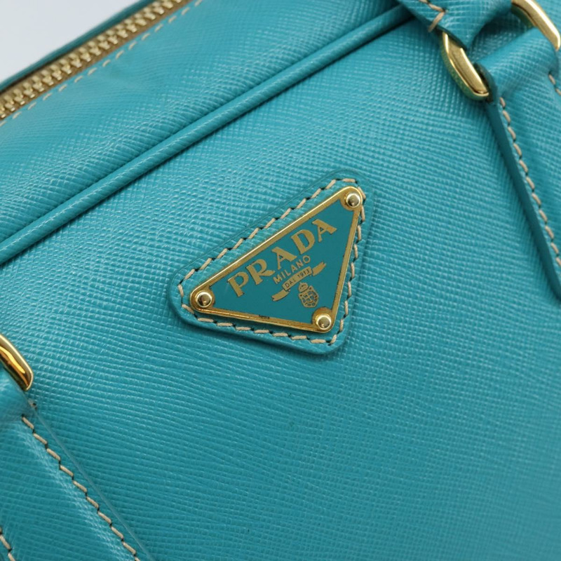 【日本直送】PRADA 手提包 Safiano 皮革 金色 祖母綠 正品 171445V-18