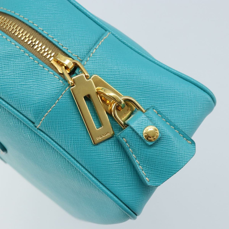 【日本直送】PRADA 手提包 Safiano 皮革 金色 祖母綠 正品 171445V-19