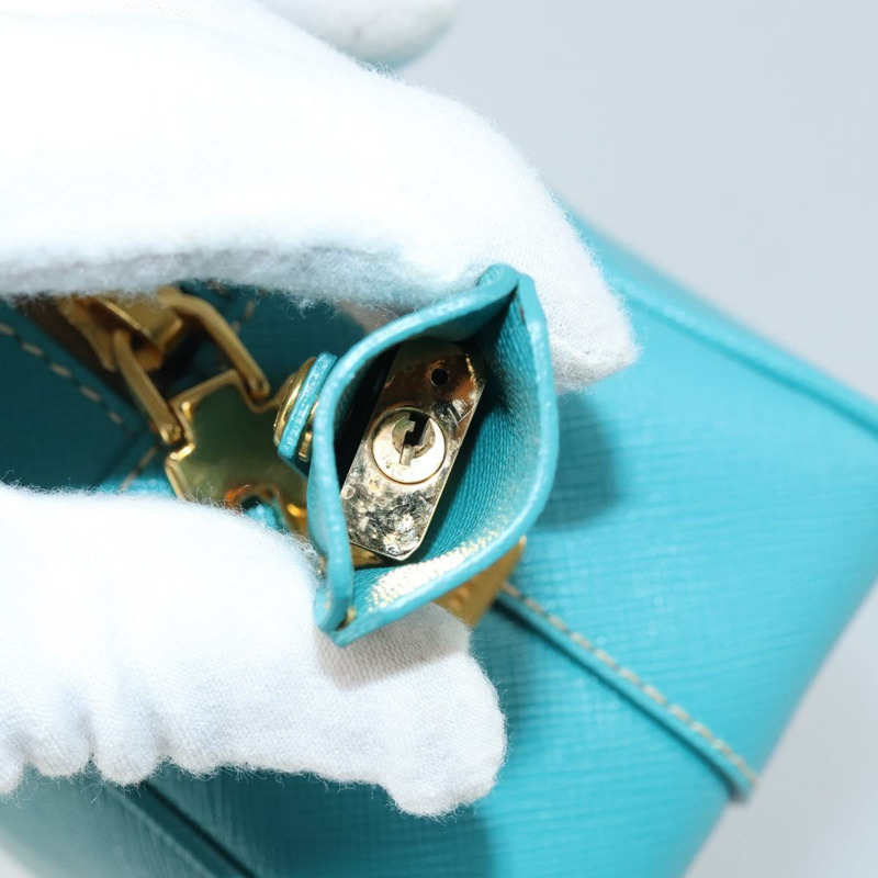 【日本直送】PRADA 手提包 Safiano 皮革 金色 祖母綠 正品 171445V-20