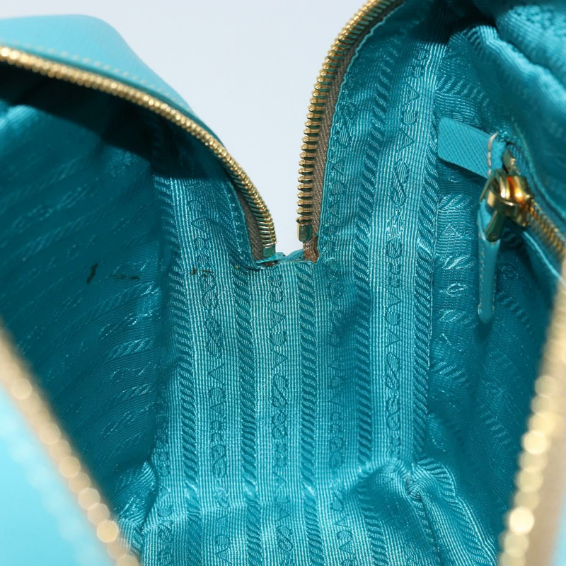 【日本直送】PRADA 手提包 Safiano 皮革 金色 祖母綠 正品 171445V-23