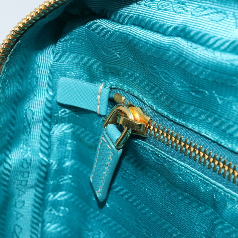 【日本直送】PRADA 手提包 Safiano 皮革 金色 祖母綠 正品 171445V-24