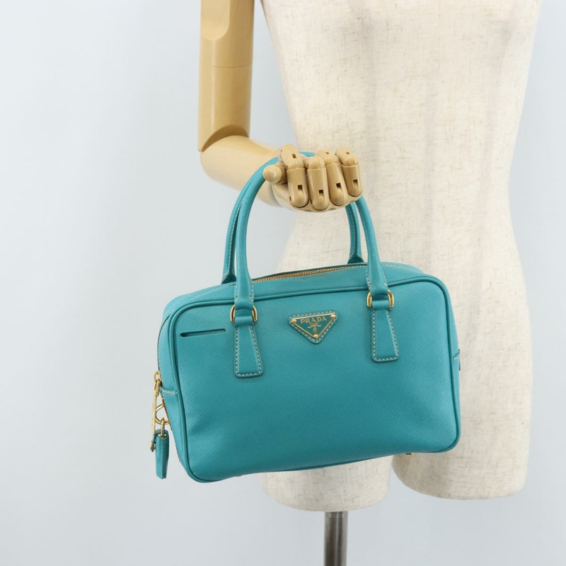 【日本直送】PRADA 手提包 Safiano 皮革 金色 祖母綠 正品 171445V-28