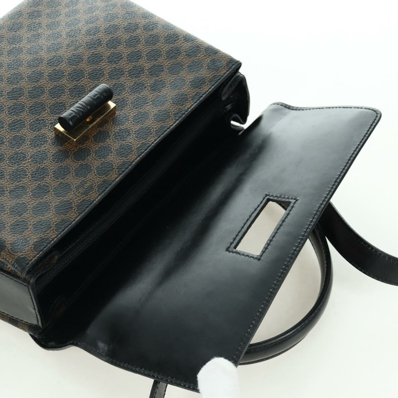 【日本直送】CELINE Circle Macadam帆布手提包 PVC 2way 黑色金色 Auth 171461V-21
