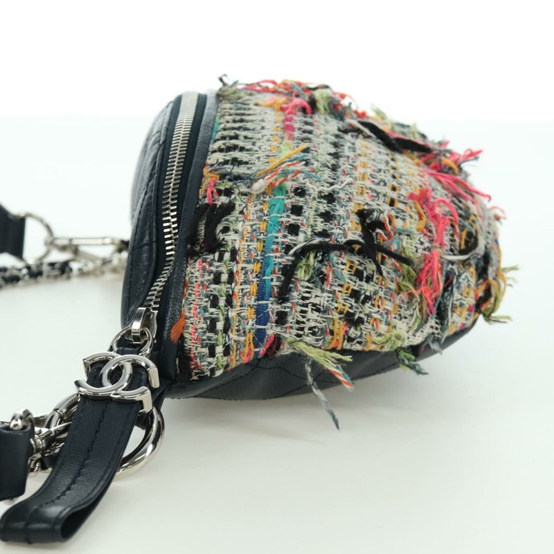 【日本直送】香奈兒 (CHANEL) Matelasse Chain Bag Tweed 2way Multicolor Silver CC Auth 171446SAM-2