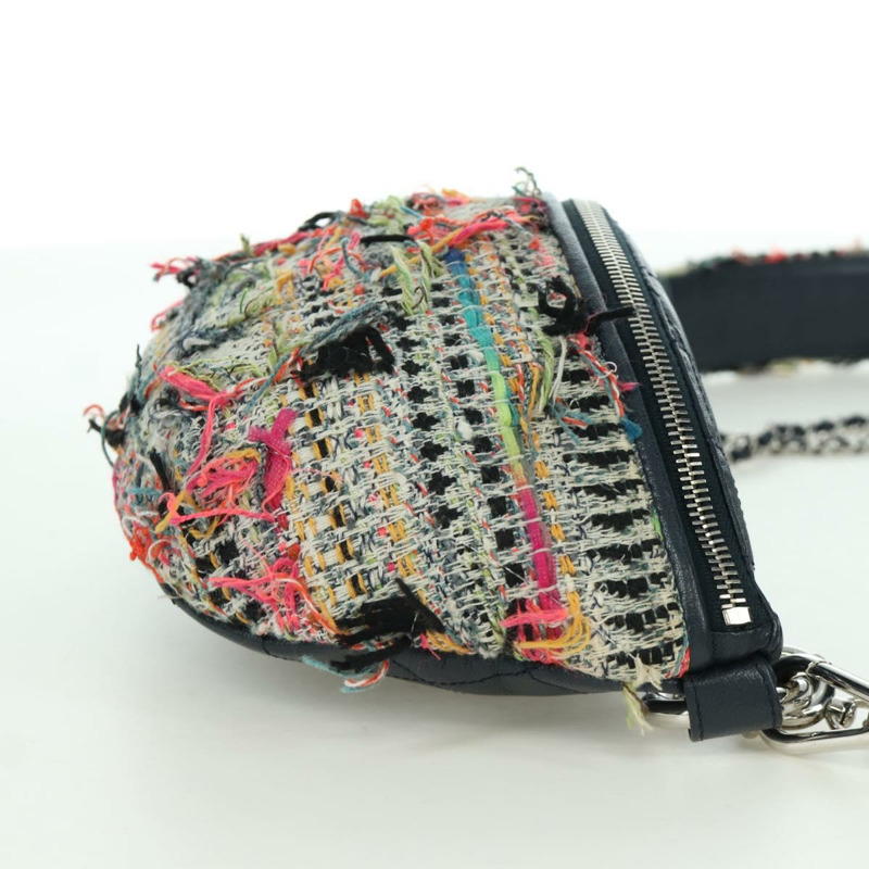 【日本直送】香奈兒 (CHANEL) Matelasse Chain Bag Tweed 2way Multicolor Silver CC Auth 171446SAM-3