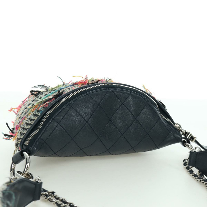【日本直送】香奈兒 (CHANEL) Matelasse Chain Bag Tweed 2way Multicolor Silver CC Auth 171446SAM-5