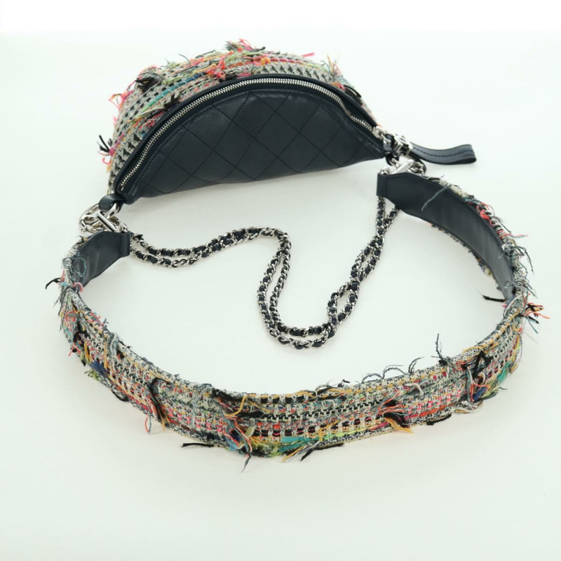 【日本直送】香奈兒 (CHANEL) Matelasse Chain Bag Tweed 2way Multicolor Silver CC Auth 171446SAM-6