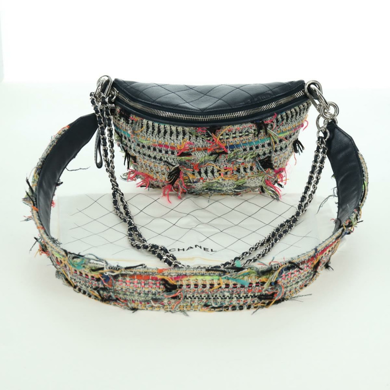 【日本直送】香奈兒 (CHANEL) Matelasse Chain Bag Tweed 2way Multicolor Silver CC Auth 171446SAM-11