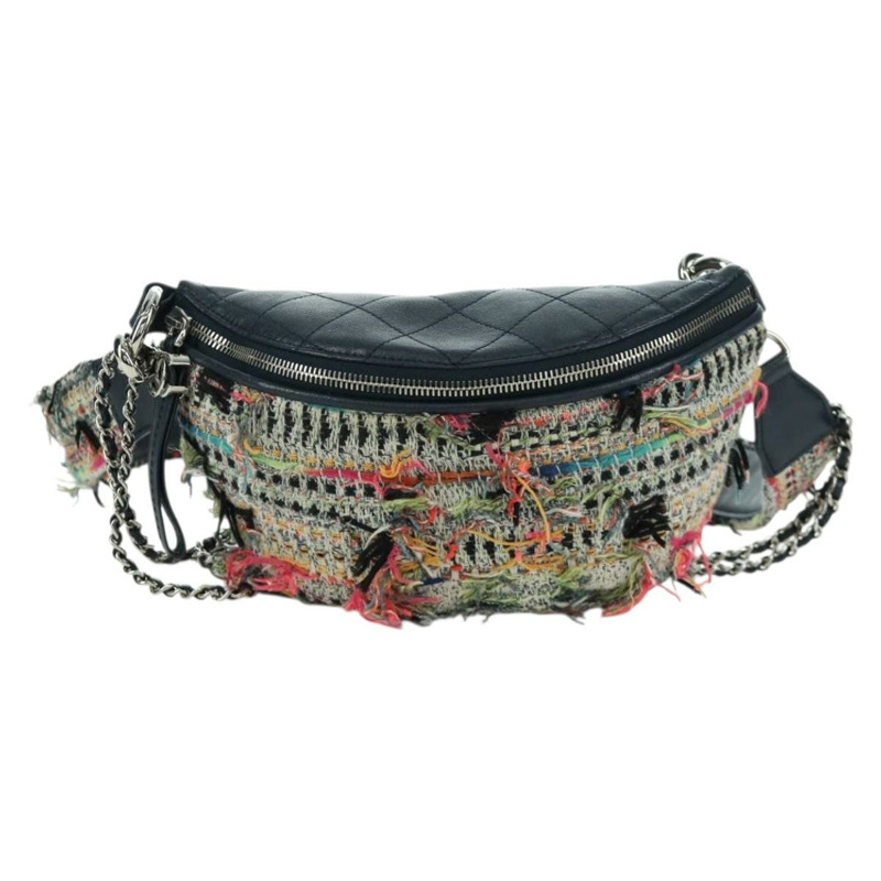 【日本直送】香奈兒 (CHANEL) Matelasse Chain Bag Tweed 2way Multicolor Silver CC Auth 171446SAM-12