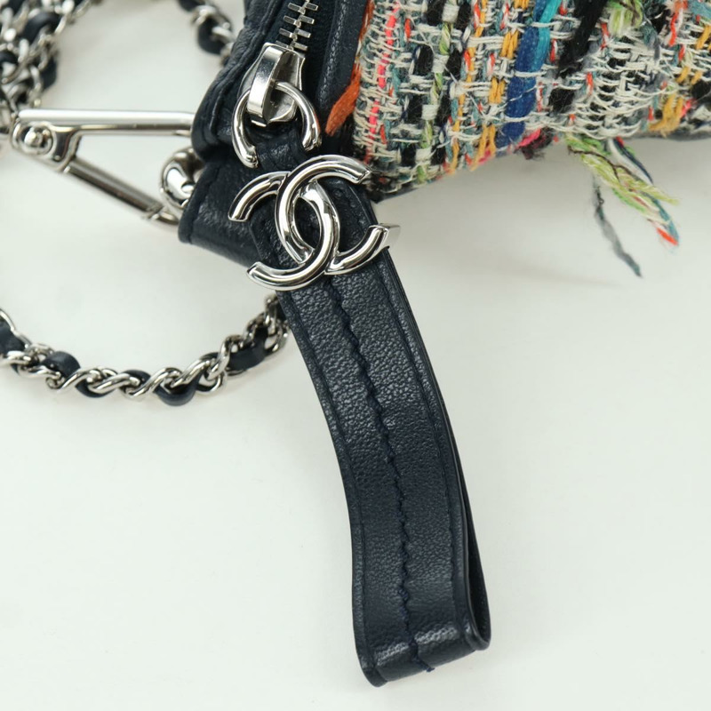 【日本直送】香奈兒 (CHANEL) Matelasse Chain Bag Tweed 2way Multicolor Silver CC Auth 171446SAM-19