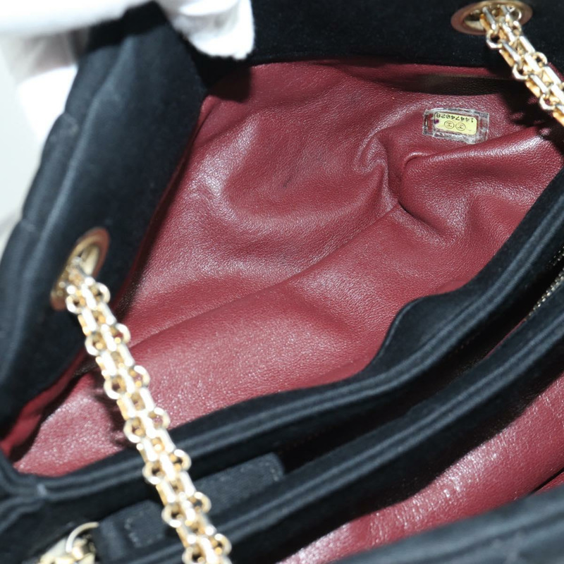 【日本直送】香奈兒 (CHANEL) Matelasse 鏈條肩背包，黑色金色 CC 標誌，貨號 168322V-25