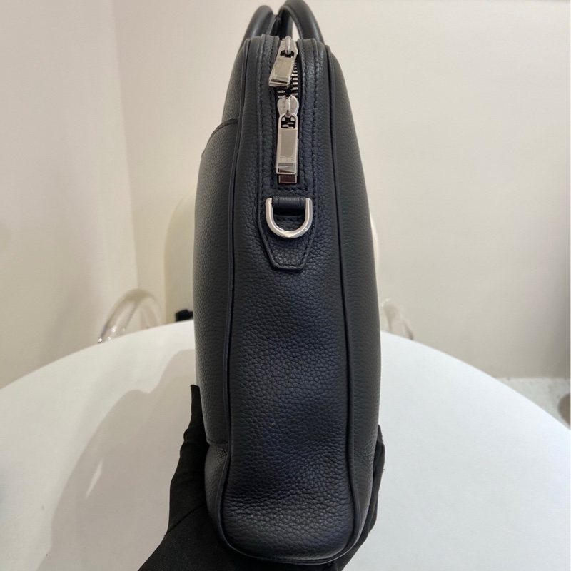 Dior迪奧黑色牛皮男士公文包手提包  尺寸：38*5.5*27 附件：肩帶。-3