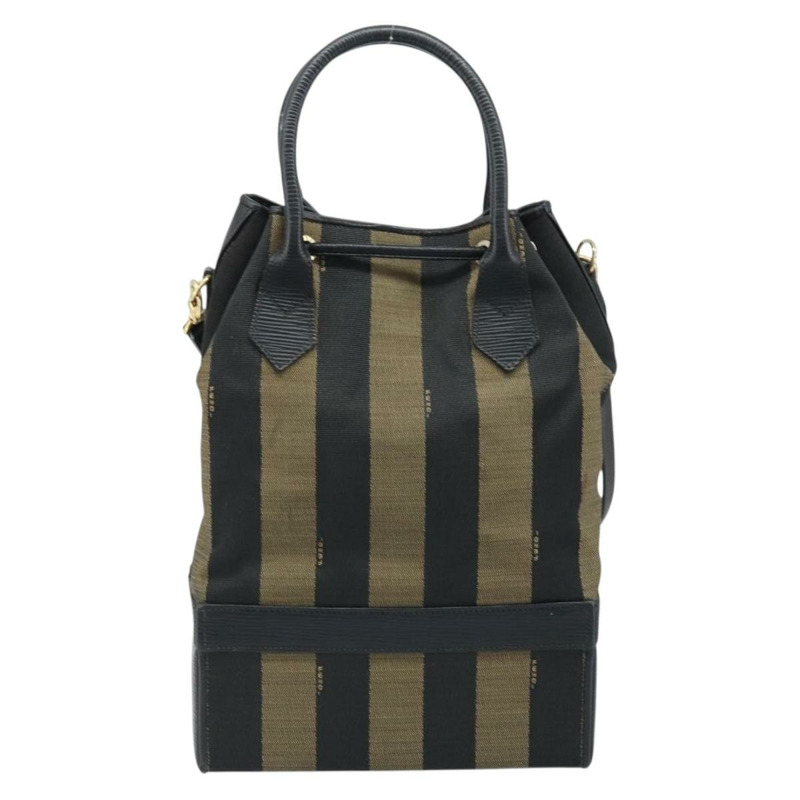 【日本直送】FENDI 胡桃色帆布手提包 PVC 兩用黑色棕色 正品 LNZ340-1