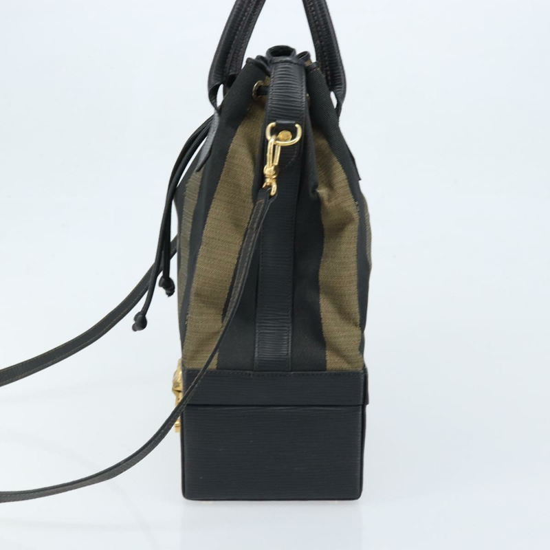 【日本直送】FENDI 胡桃色帆布手提包 PVC 兩用黑色棕色 正品 LNZ340-2