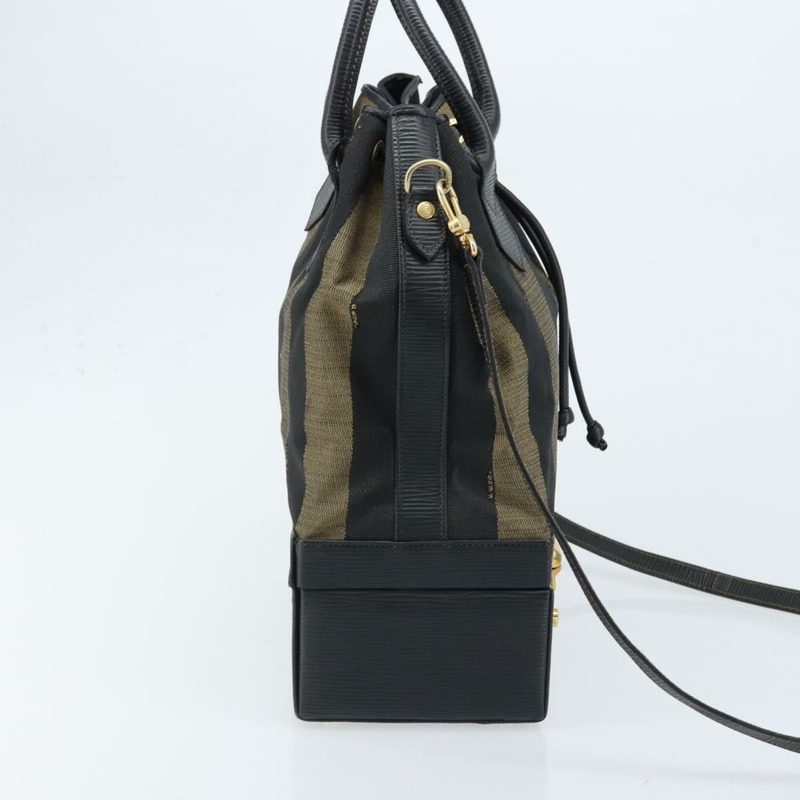 【日本直送】FENDI 胡桃色帆布手提包 PVC 兩用黑色棕色 正品 LNZ340-3