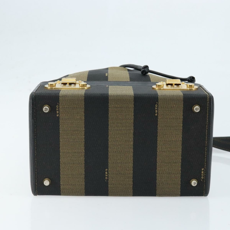 【日本直送】FENDI 胡桃色帆布手提包 PVC 兩用黑色棕色 正品 LNZ340-4