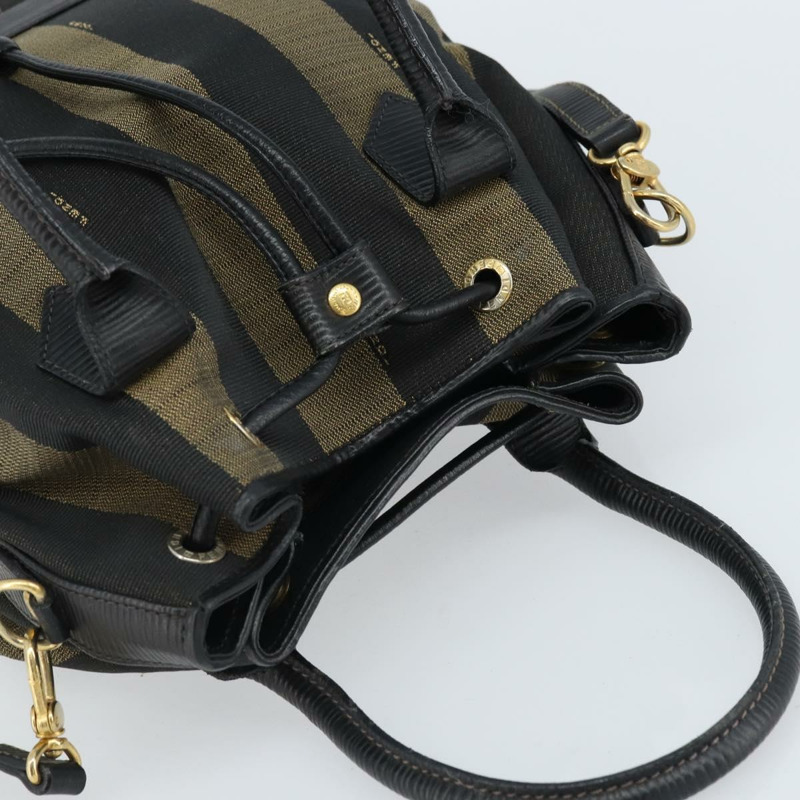 【日本直送】FENDI 胡桃色帆布手提包 PVC 兩用黑色棕色 正品 LNZ340-5
