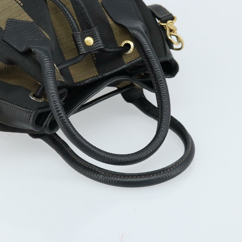 【日本直送】FENDI 胡桃色帆布手提包 PVC 兩用黑色棕色 正品 LNZ340-6