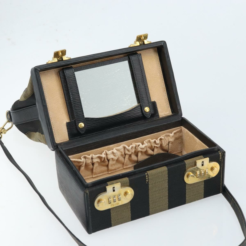 【日本直送】FENDI 胡桃色帆布手提包 PVC 兩用黑色棕色 正品 LNZ340-9