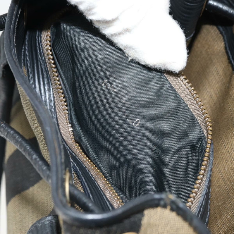 【日本直送】FENDI 胡桃色帆布手提包 PVC 兩用黑色棕色 正品 LNZ340-11