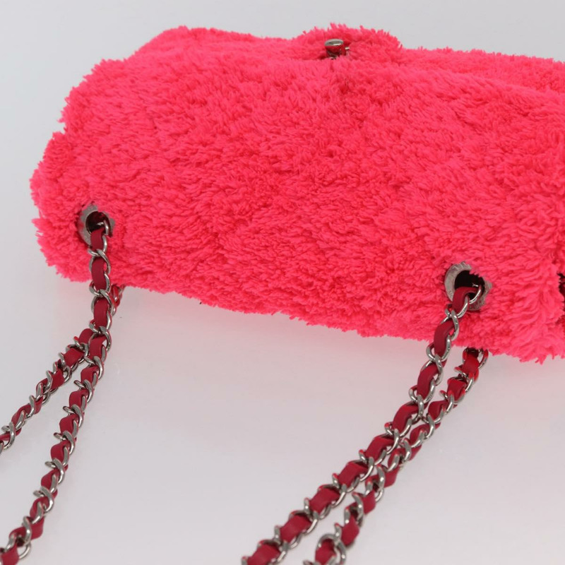 【日本直送】香奈兒 Matelasse 25 鏈條肩背包，粉紅色/銀色雙C標誌，貨號 171515SM-6