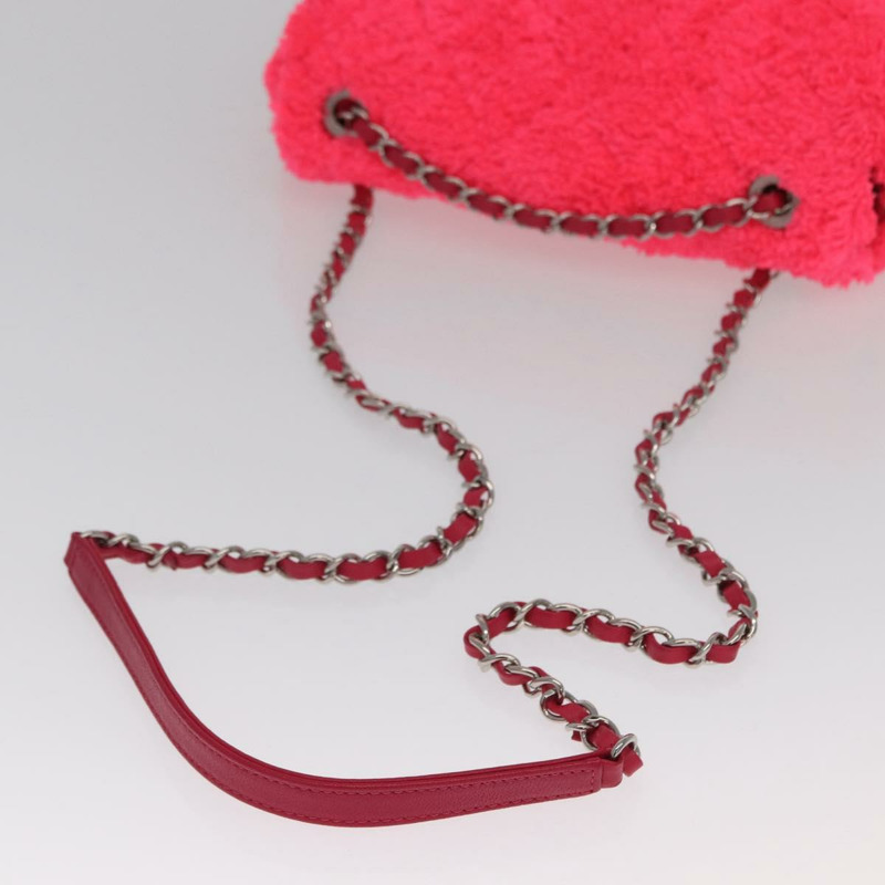 【日本直送】香奈兒 Matelasse 25 鏈條肩背包，粉紅色/銀色雙C標誌，貨號 171515SM-7