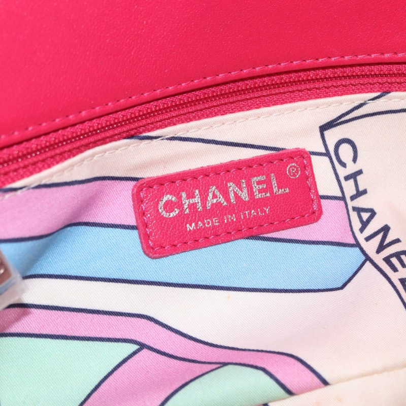 【日本直送】香奈兒 Matelasse 25 鏈條肩背包，粉紅色/銀色雙C標誌，貨號 171515SM-22