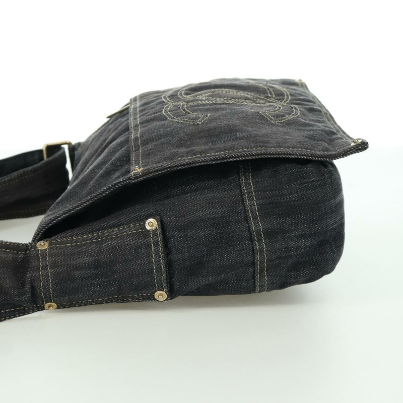 【日本直送】香奈兒 COCO 標誌單背包，牛仔布海軍藍金色雙C標誌，正品編號 171512SAM-2