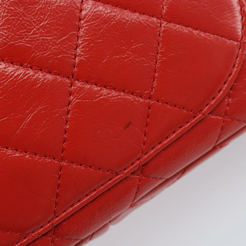 【日本直送】香奈兒 Matelasse 25 鏈條肩背包 小牛皮 紅色 CC 標誌 Auth 173308V-7