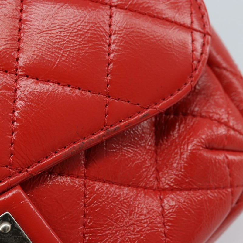 【日本直送】香奈兒 Matelasse 25 鏈條肩背包 小牛皮 紅色 CC 標誌 Auth 173308V-8