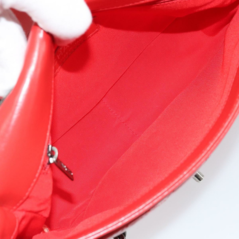 【日本直送】香奈兒 Matelasse 25 鏈條肩背包 小牛皮 紅色 CC 標誌 Auth 173308V-9