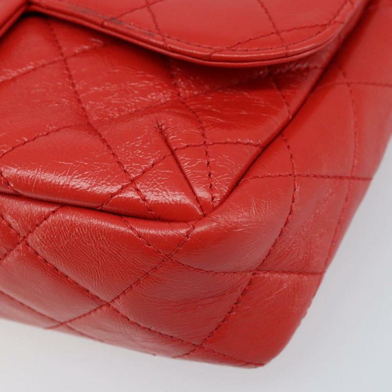 【日本直送】香奈兒 Matelasse 25 鏈條肩背包 小牛皮 紅色 CC 標誌 Auth 173308V-15