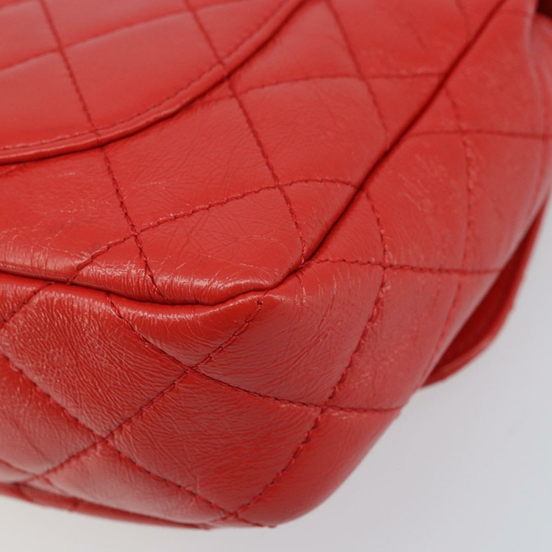 【日本直送】香奈兒 Matelasse 25 鏈條肩背包 小牛皮 紅色 CC 標誌 Auth 173308V-17