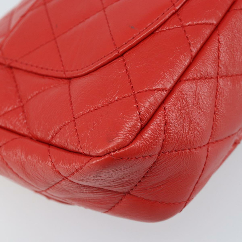 【日本直送】香奈兒 Matelasse 25 鏈條肩背包 小牛皮 紅色 CC 標誌 Auth 173308V-18