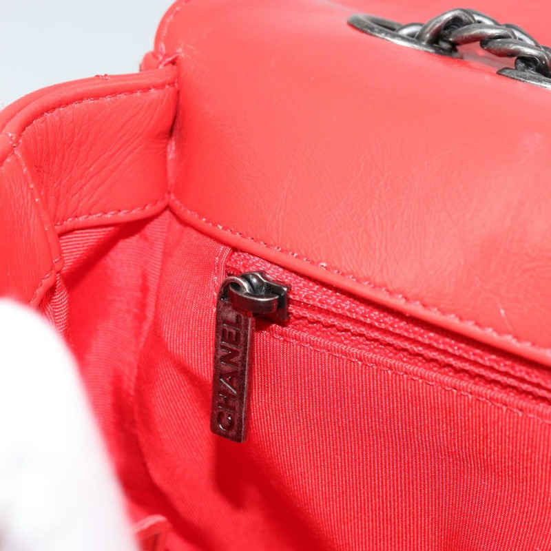 【日本直送】香奈兒 Matelasse 25 鏈條肩背包 小牛皮 紅色 CC 標誌 Auth 173308V-25