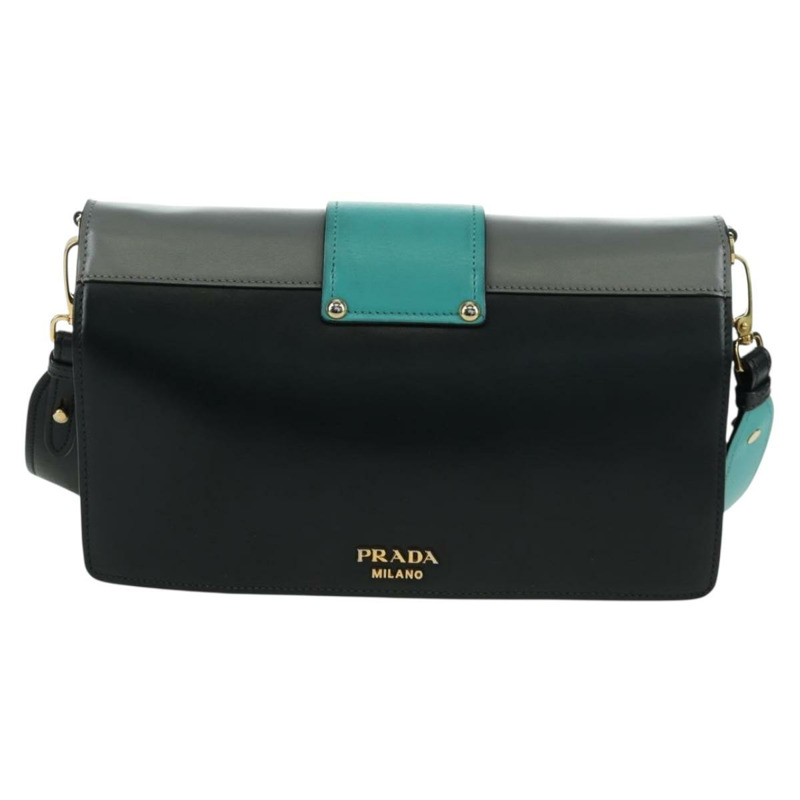【日本直送】PRADA 灰色金色皮革肩背包，正品編號 173314V-1