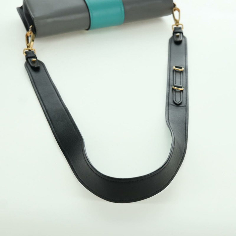 【日本直送】PRADA 灰色金色皮革肩背包，正品編號 173314V-7