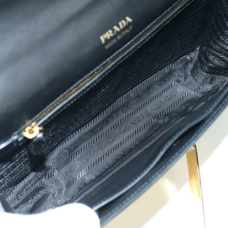 【日本直送】PRADA 灰色金色皮革肩背包，正品編號 173314V-10