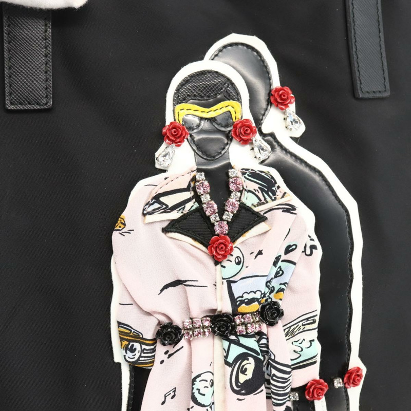 【日本直送】PRADA 尼龍托特包 黑色 銀色 正品 BA11146V-16