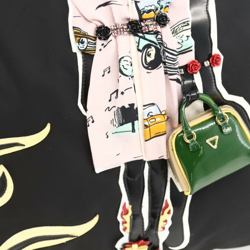 【日本直送】PRADA 尼龍托特包 黑色 銀色 正品 BA11146V-17