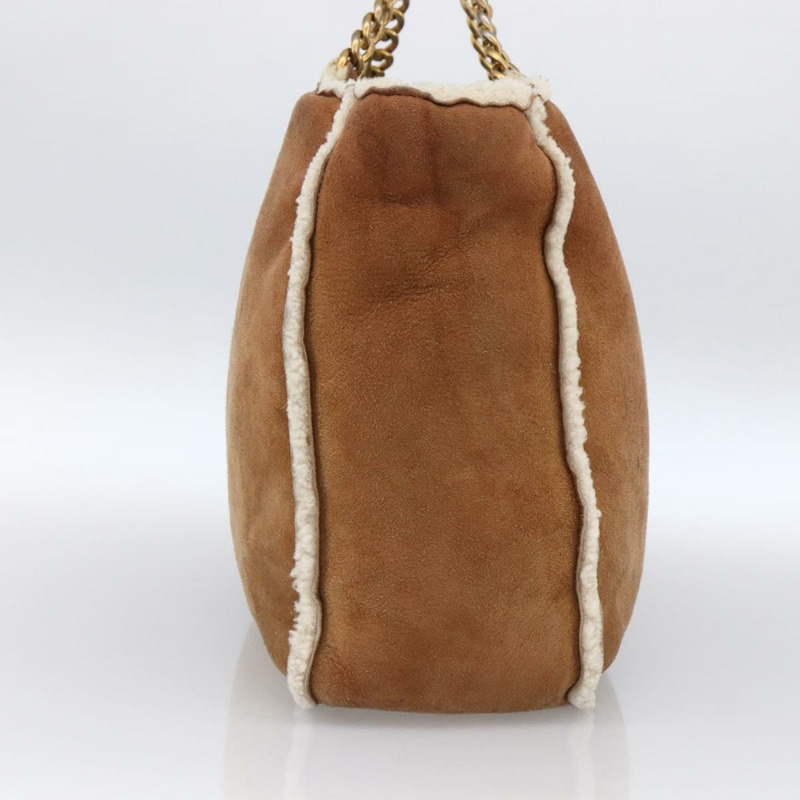 【日本直送】香奈兒鏈條手提包 Mouton 棕色金色 CC Auth bs33650-2