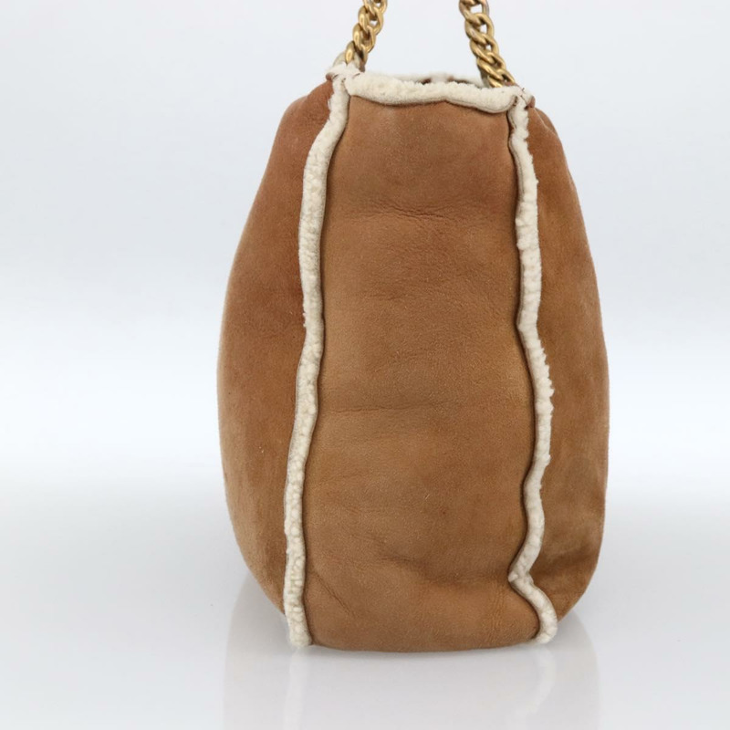 【日本直送】香奈兒鏈條手提包 Mouton 棕色金色 CC Auth bs33650-3